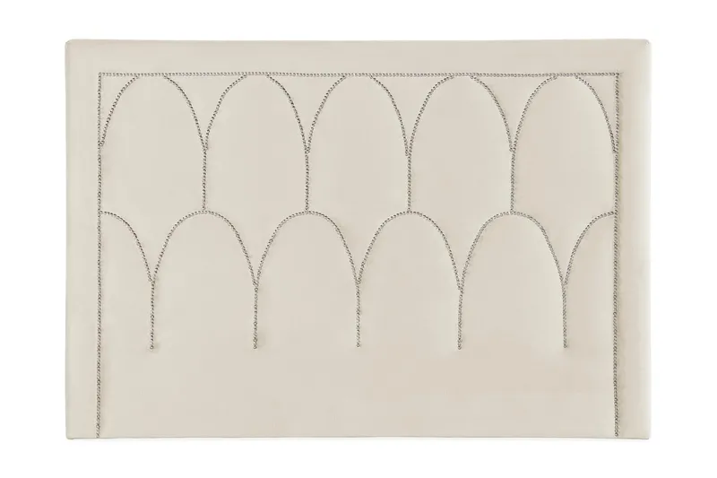 Leva Sänggavel 160cm, Beige/Sammet