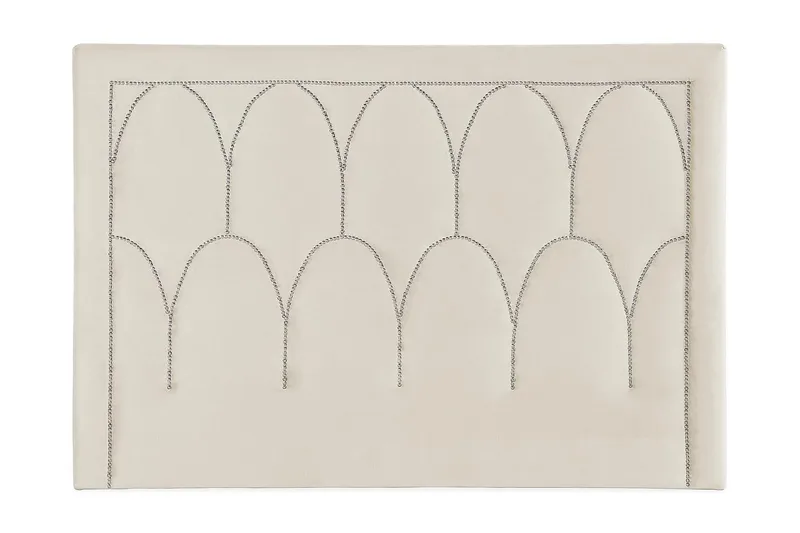 Leva Sänggavel 180cm, Beige/Sammet