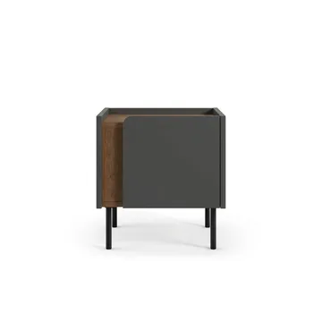 Lomar Nattduksbord 45,5x47,8x35 cm - Naturlig ek/Antracit/Svart - Möbler - Sovrum - Sängbord