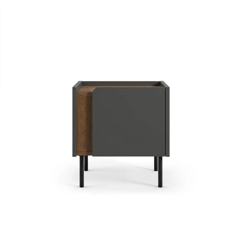 Lomar Nattduksbord 45,5x47,8x35 cm - Naturlig ek/Antracit/Svart - Möbler - Sovrum - Sängbord