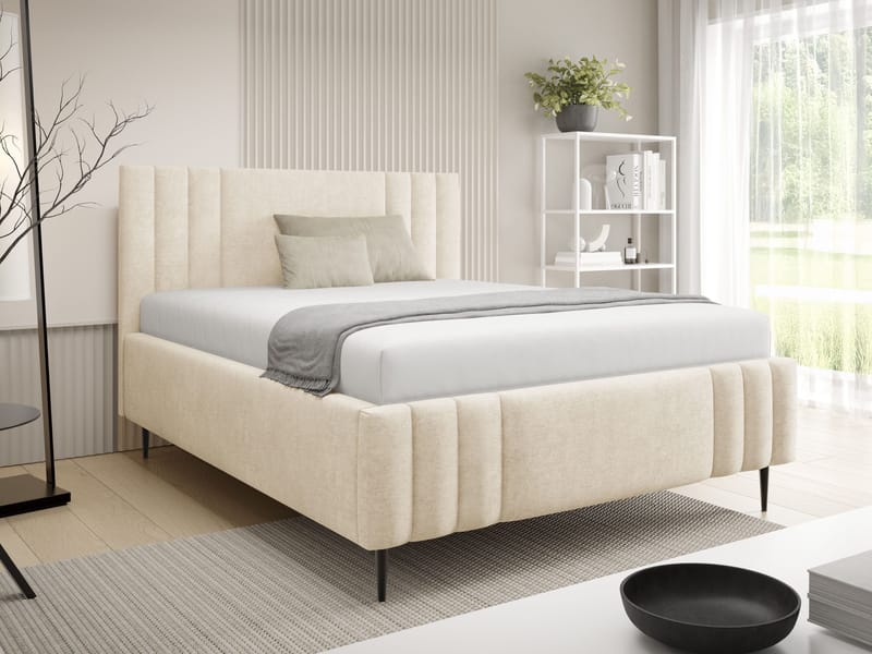 Lomren Sängram med förvaring 140x200 cm - beige - Möbler - Sovrum - Sängram & sängstomme