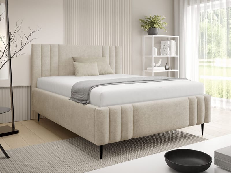 Lomren Sängram med förvaring 160x200 cm - beige - Möbler - Sovrum - Sängram & sängstomme