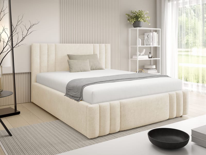Lomren Sängram med förvaring 180x200 cm - beige - Möbler - Sovrum - Sängram & sängstomme