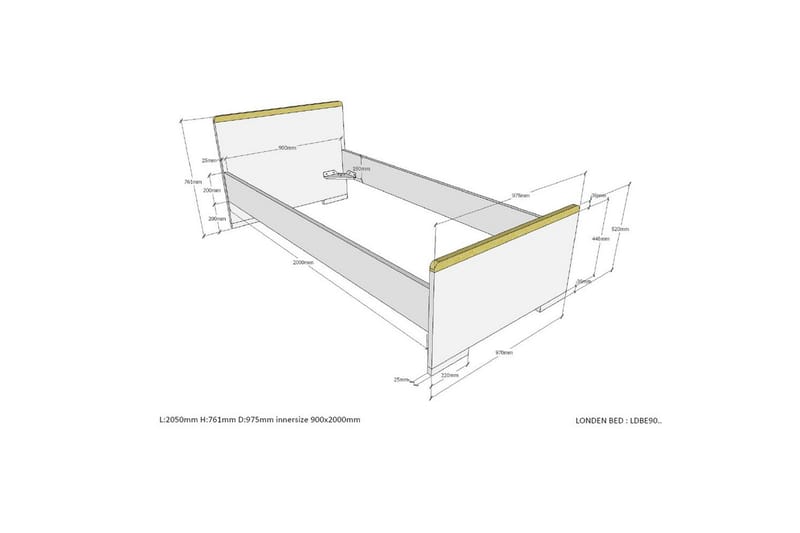 London Sängram - Antracit - Möbler - Sovrum - Sängram & sängstomme