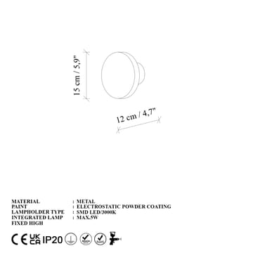 Loomba Vägglampa 15 cm Rund - Antik - Belysning - Inomhusbelysning & lampor - Vägglampor & väggbelysning
