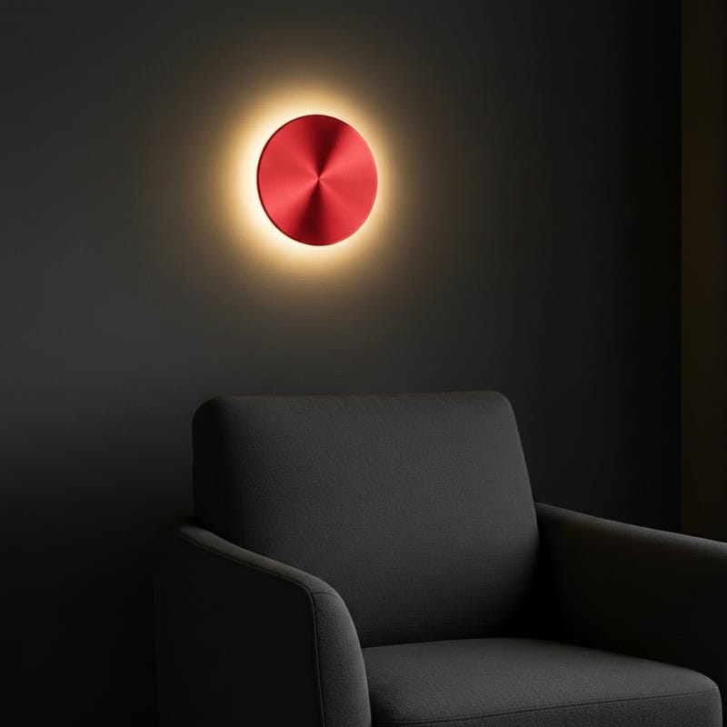 Loomba Vägglampa 20 cm Rund - Röd - Belysning - Inomhusbelysning & lampor - Vägglampor & väggbelysning