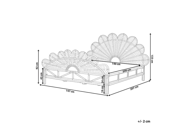 Lorentine Sängram 140x200 cm - Ljust trä - Möbler - Sovrum - Sängram & sängstomme