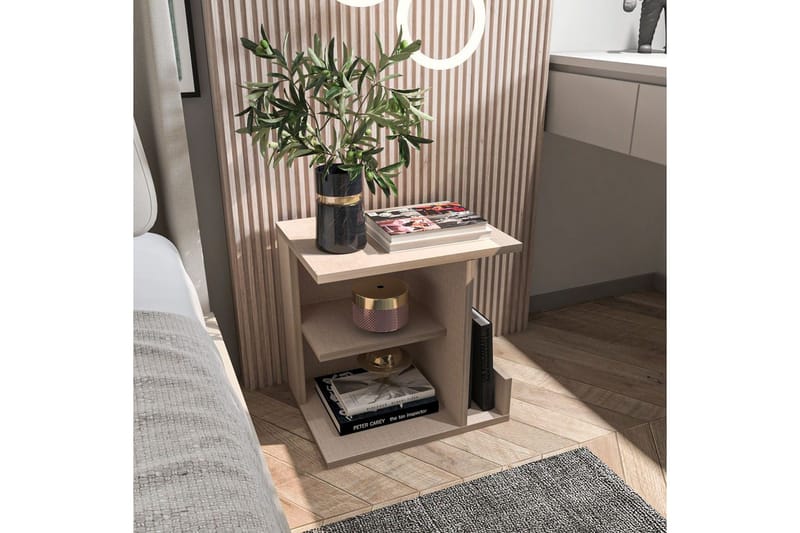 Lorik Sängbord 45 cm - Beige - Möbler - Sovrum - Sängbord