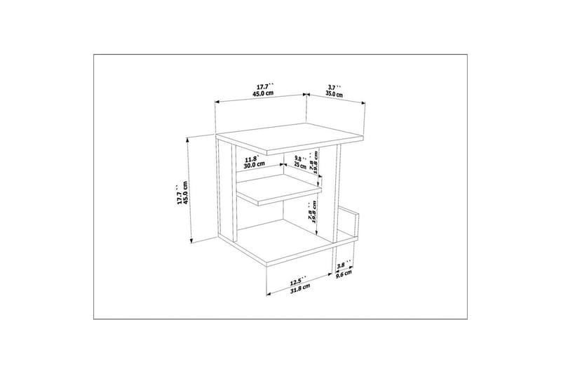 Lorik Sängbord 45 cm - Beige - Möbler - Sovrum - Sängbord