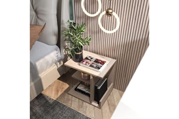 Lorik Sängbord 45 cm - Beige - Möbler - Sovrum - Sängbord