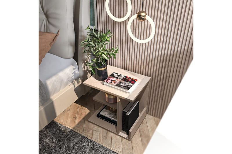 Lorik Sängbord 45 cm - Beige - Möbler - Sovrum - Sängbord