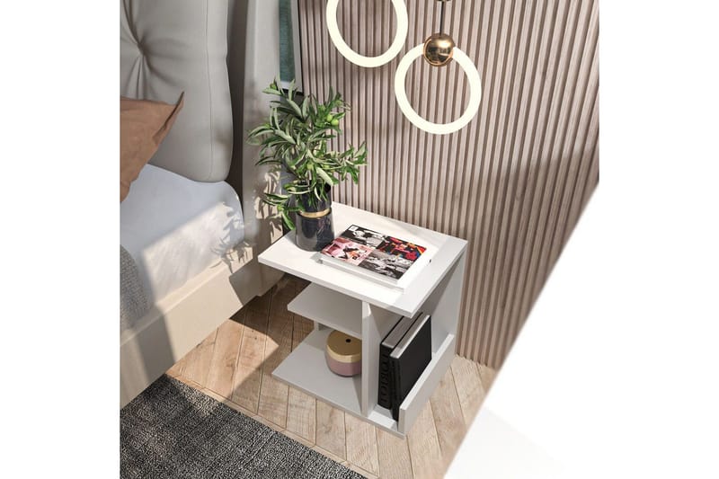 Lorik Sängbord 45 cm - Vit - Möbler - Sovrum - Sängbord