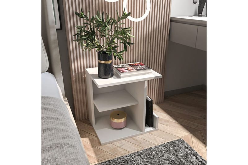 Lorik Sängbord 45 cm - Vit - Möbler - Sovrum - Sängbord