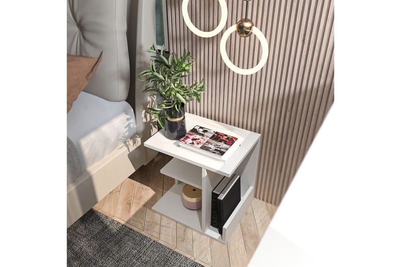 Lorik Sängbord 45 cm - Vit - Möbler - Sovrum - Sängbord