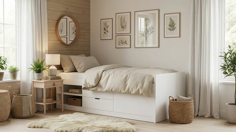 Lundvik Sängram 90x200 cm med förvaring inklusive madrass - Vit - Möbler - Sovrum - Sängram & sängstomme