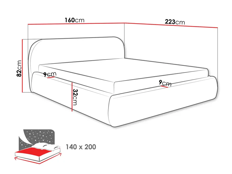 Lunna Sängram med förvaring 140x200 cm - brun - Möbler - Sovrum - Sängram & sängstomme