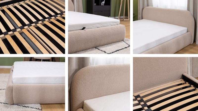 Lunna Sängram med förvaring 160x200 cm - beige - Möbler - Sovrum - Sängram & sängstomme