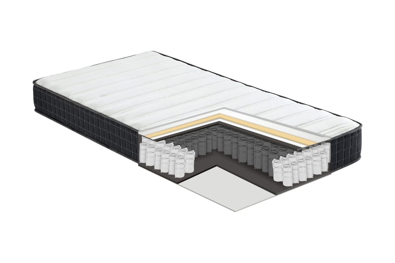 Fjädermadrass HARMONY UNO POCKET 90x200xH20cm - Vit/Grå - Möbler - Sovrum - Madrasser - Bäddmadrasser