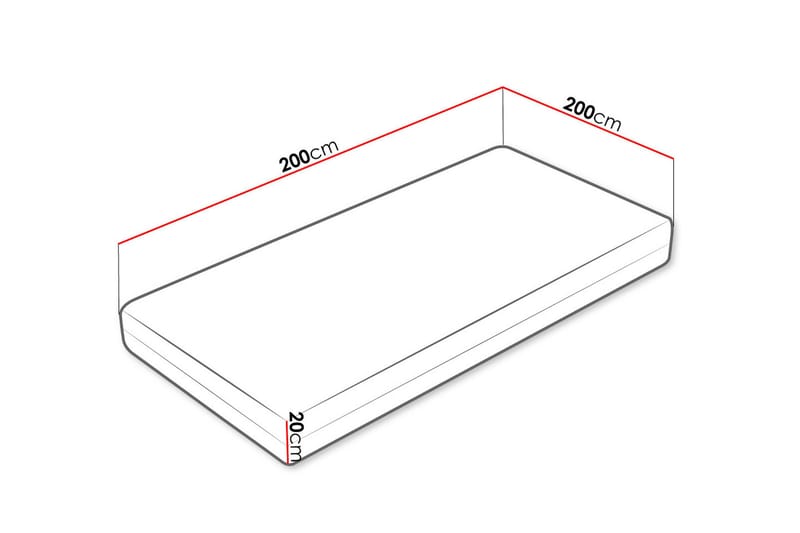Hartsville Hard Madrass 200x200 cm - Vit - Möbler - Sovrum - Madrasser - Bäddmadrasser