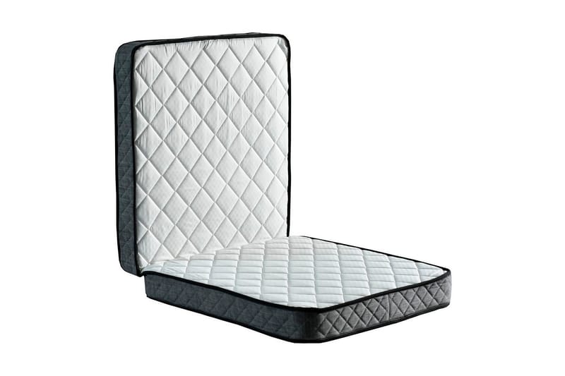 HOPFÄLLBAR Madrass 90x200 cm Vit/Mörkgrå - Möbler - Sovrum - Madrasser - Bäddmadrasser