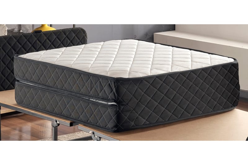 HOPFÄLLBAR Madrass 90x200 cm Vit/Svart - Möbler - Sovrum - Madrasser - Bäddmadrasser