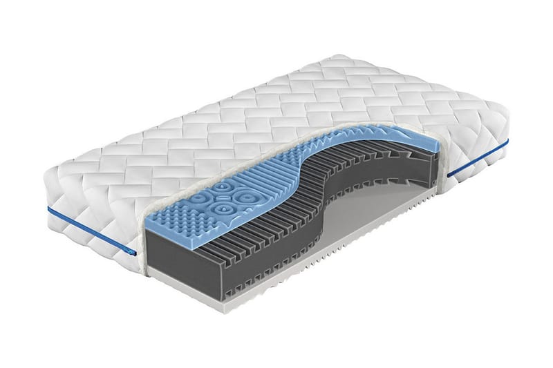 TRAFTON Skummadrass Vinter Sommar 120x200 cm Vit - Vit - Bäddmadrasser