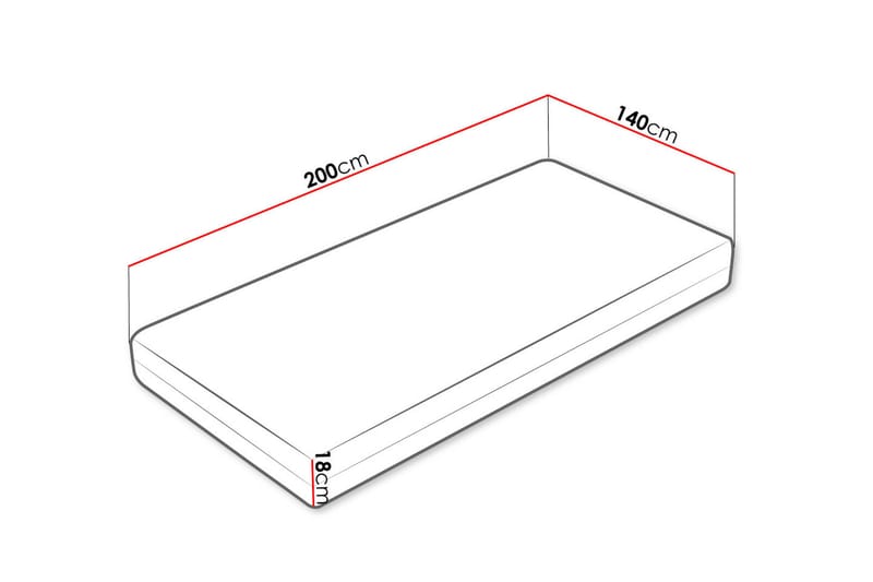 TRAFTON Skummadrass Vinter Sommar 140x200 cm Vit - Vit - Bäddmadrasser