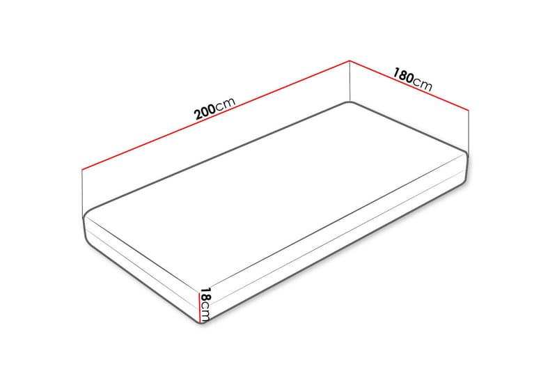 TRAFTON Skummadrass Vinter Sommar 180x200 cm Vit - Vit - Möbler - Sovrum - Madrasser - Bäddmadrasser