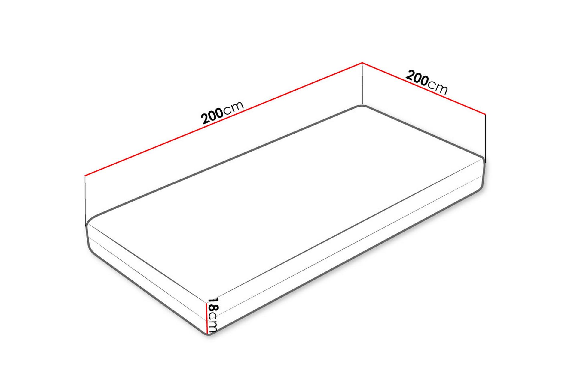 TRAFTON Skummadrass Vinter Sommar 200x200 cm Vit - Vit - Möbler - Sovrum - Madrasser - Bäddmadrasser