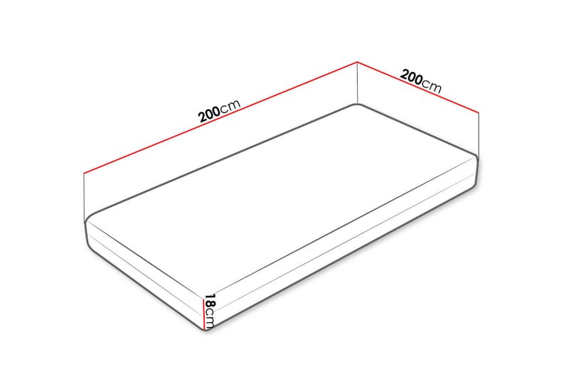 TRAFTON Skummadrass Vinter Sommar 200x200 cm Vit - Vit - Möbler - Sovrum - Madrasser - Bäddmadrasser