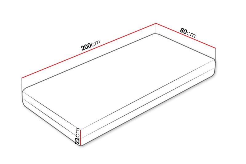 Bortan Resårmadrass 80x200 cm - Vit - Möbler - Sovrum - Madrasser - Resårmadrass & resårbotten