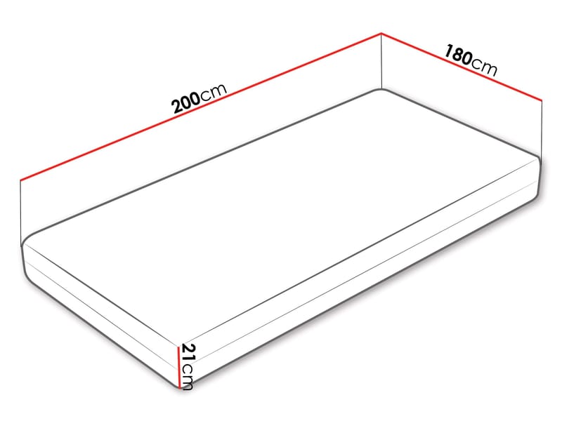 Brylan Resårmadrass 180x200 cm - vit - Möbler - Sovrum - Madrasser - Bäddmadrasser