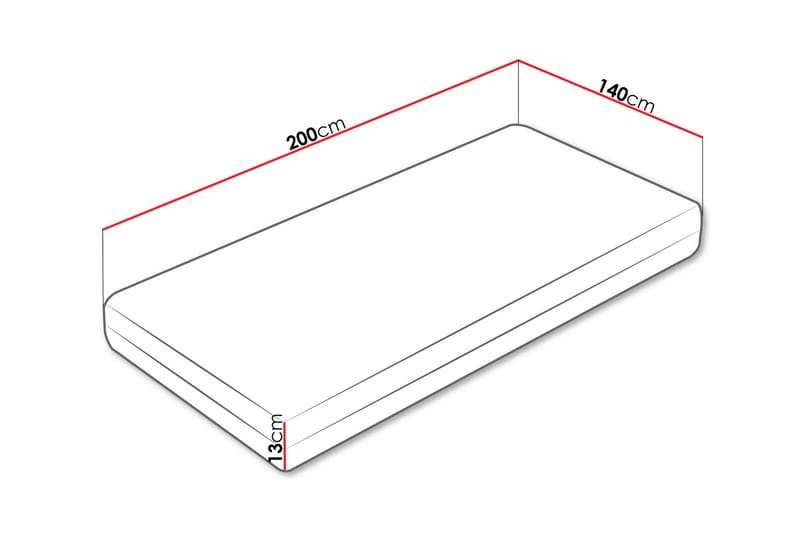 Calne Skummadrass 140x200 cm - Vit - Möbler - Sovrum - Madrasser - Skummadrasser