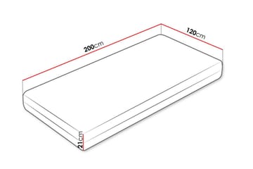 Earlene Resårmadrass 120x200 cm - Vit - Möbler - Sovrum - Madrasser - Resårmadrass & resårbotten