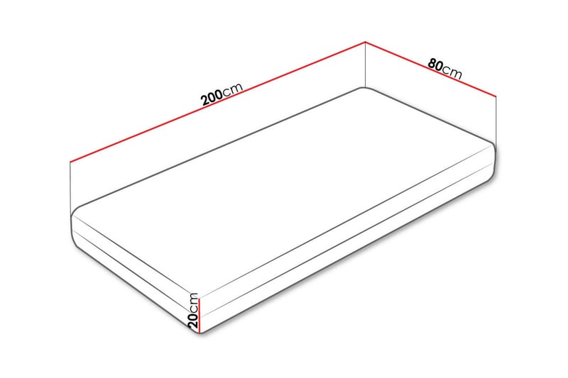 Earnest Resårmadrass 80x200 cm - Vit - Möbler - Sovrum - Madrasser - Resårmadrass & resårbotten
