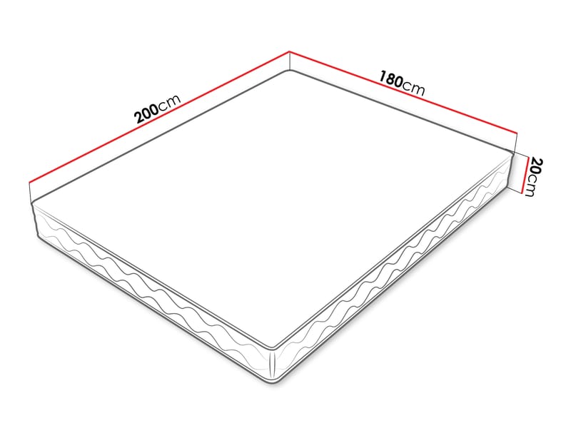 Edras Resårmadrass 180x200 cm - Vit - Möbler - Sovrum - Madrasser - Resårmadrass & resårbotten