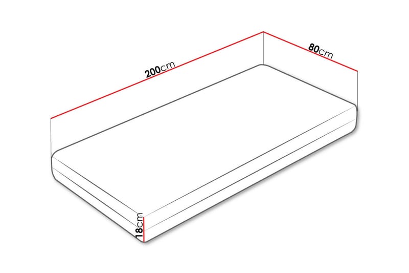 Efrain Resårmadrass 80x200 cm - Vit - Möbler - Sovrum - Madrasser - Resårmadrass & resårbotten