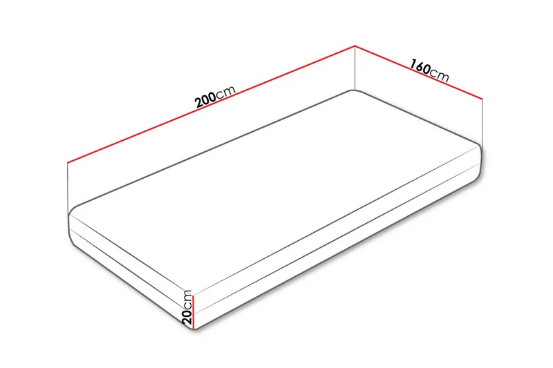 Elsanor Resårmadrass 160x200 cm - Vit - Möbler - Sovrum - Madrasser - Resårmadrass & resårbotten
