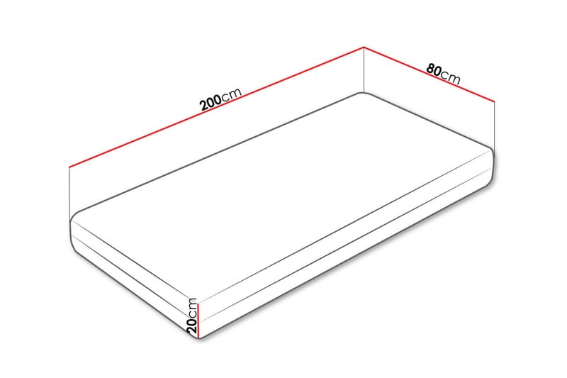Elsanor Resårmadrass 80x200 cm - Vit - Möbler - Sovrum - Madrasser - Resårmadrass & resårbotten
