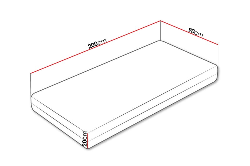 Elsanor Resårmadrass 90x200 cm - Vit - Möbler - Sovrum - Madrasser - Resårmadrass & resårbotten