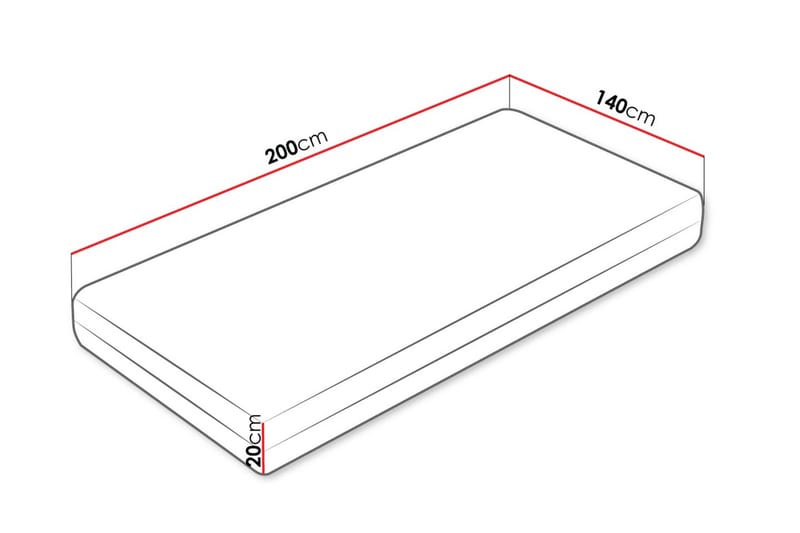 Gabri Skummadrass 140x200 cm - Vit - Möbler - Sovrum - Madrasser - Skummadrasser