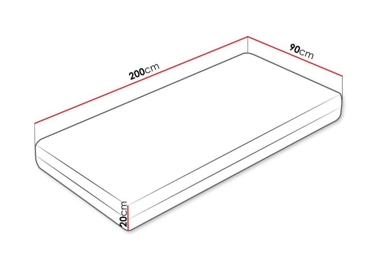 Gabri Skummadrass 90x200 cm - Vit - Möbler - Sovrum - Madrasser - Skummadrasser
