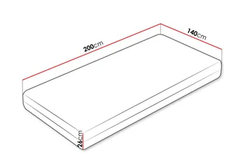 Hoefler Skummadrass 140x200 cm - Vit - Möbler - Sovrum - Madrasser - Skummadrasser