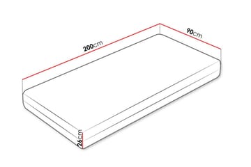 Hoefler Skummadrass 90x200 cm - Vit - Möbler - Sovrum - Madrasser - Skummadrasser