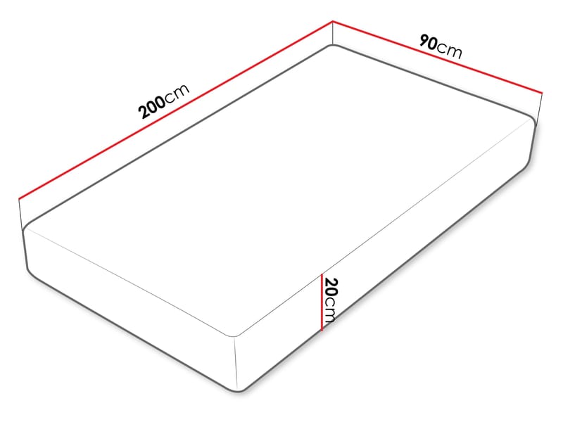 Hovik Skummadrass visco 90x200 cm - vit - Möbler - Sovrum - Madrasser - Skummadrasser
