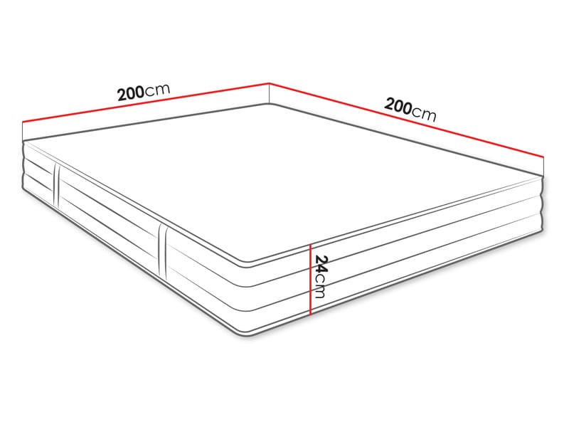 Ivalo Resårmadrass 200x200 cm - Möbler - Sovrum - Madrasser - Resårmadrass & resårbotten