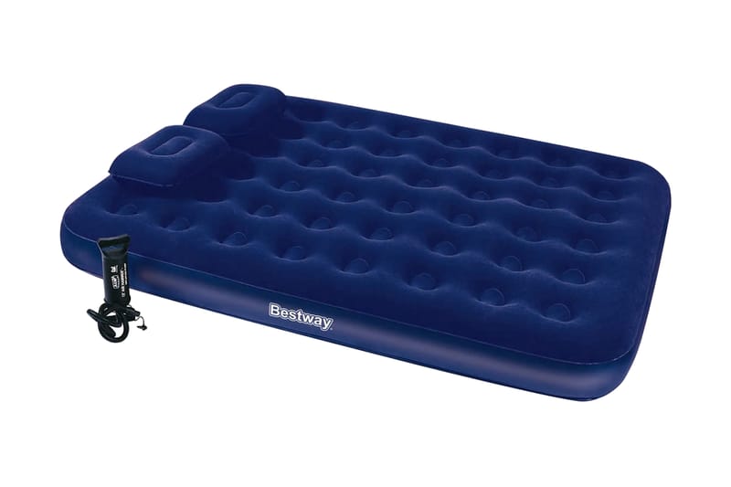 Bestway Luftmadrass med kudde och luftpump 203x152x22 cm 673 - Blå - Luftmadrasser & uppblåsbar madrass