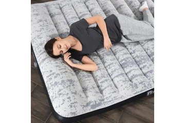 Tritech Airbed Queen Fashion Flock Uppblåsbar madrass Grå - Möbler - Sovrum - Madrasser - Luftmadrasser & uppblåsbar madrass