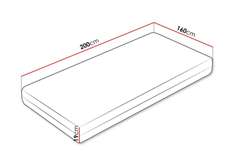 Milleryr Skummadrass 160x200 cm - Vit - Möbler - Sovrum - Madrasser - Skummadrasser