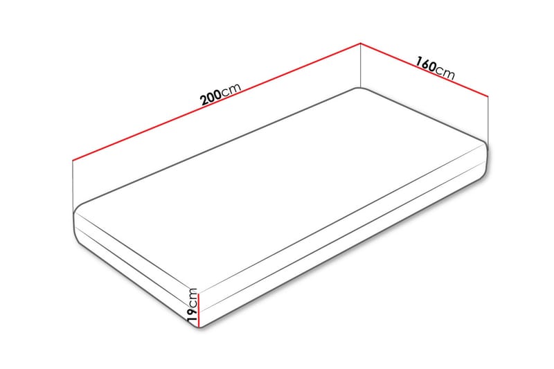 Norrebon Resårmadrass 160x200 cm - Vit - Möbler - Sovrum - Madrasser - Resårmadrass & resårbotten